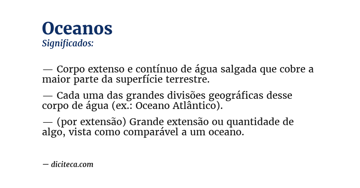 Significado de oceanos