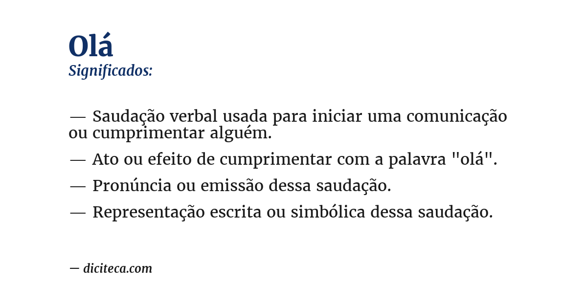 Significado de olá