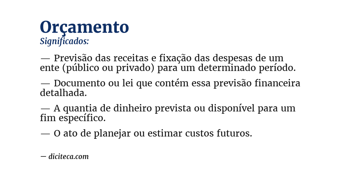 Significado de orçamento