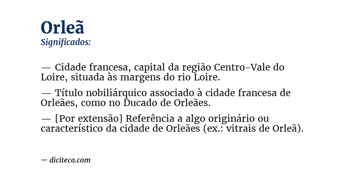 Significado de orleã