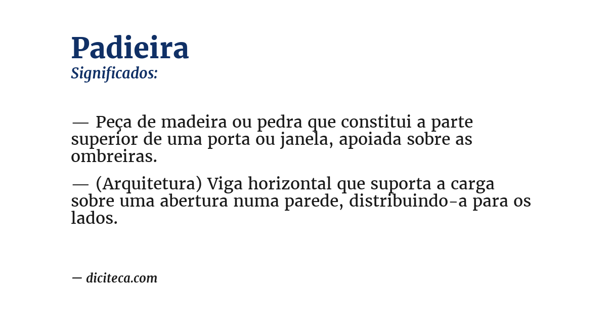 Significado de padieira