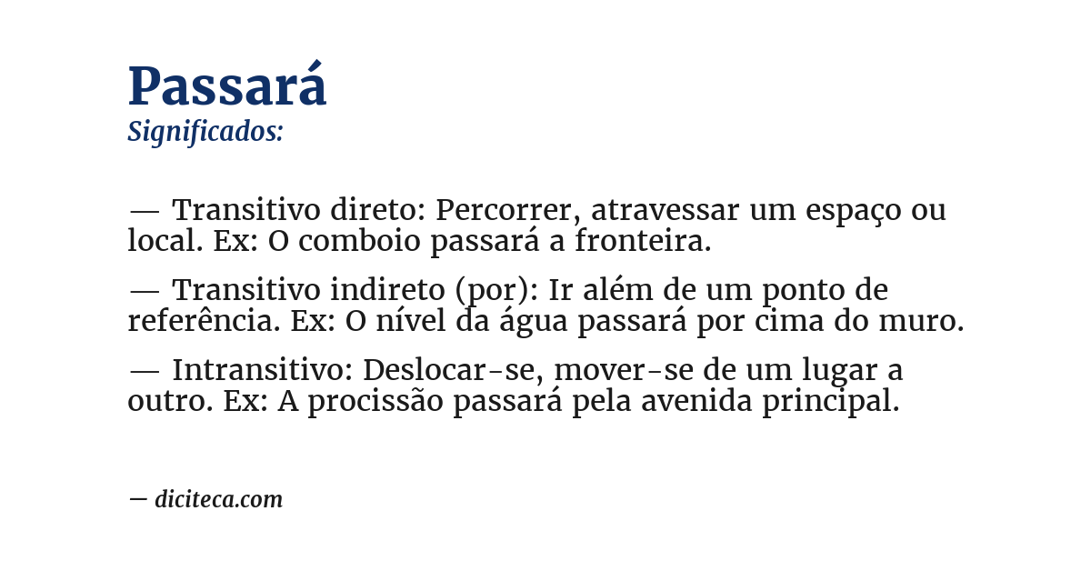 Significado de passará