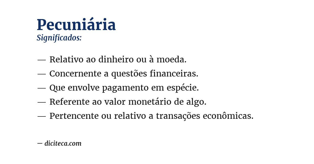Significado de pecuniária
