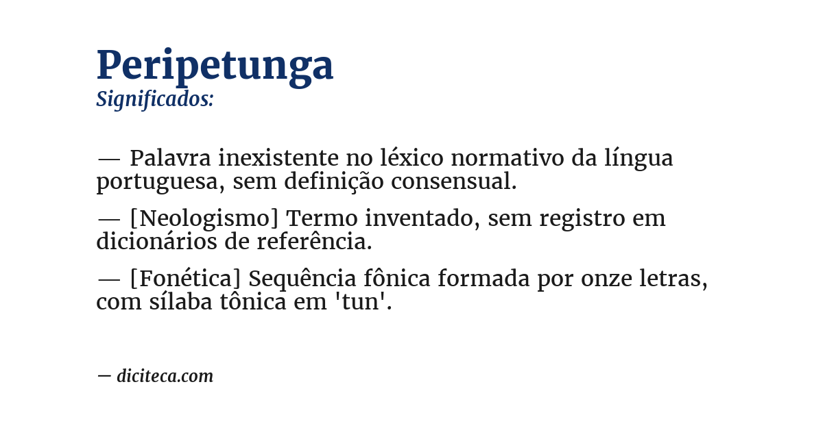 Significado de peripetunga