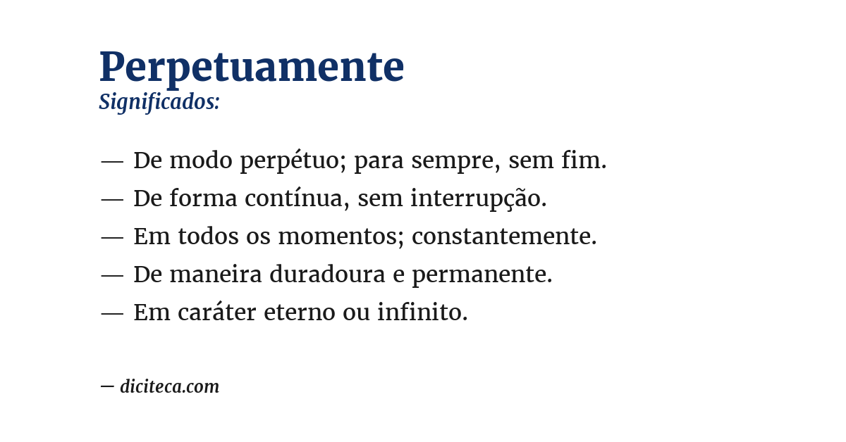 Significado de perpetuamente