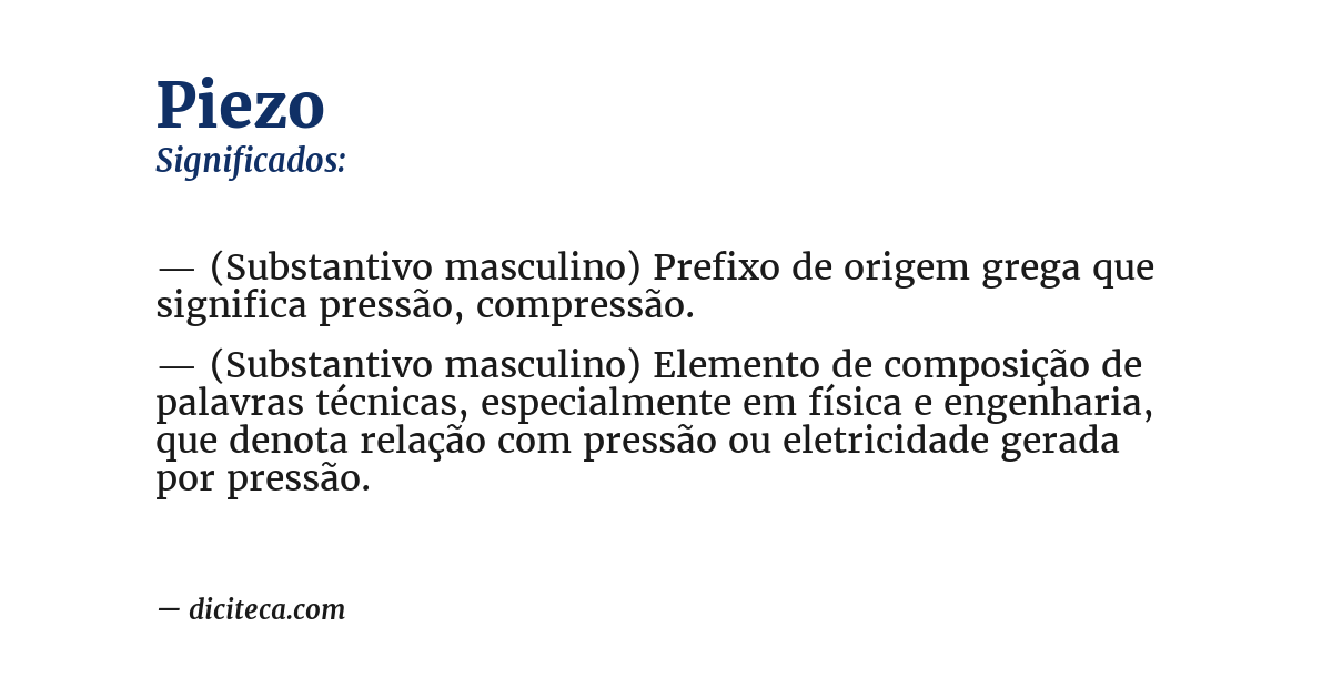 Significado de piezo