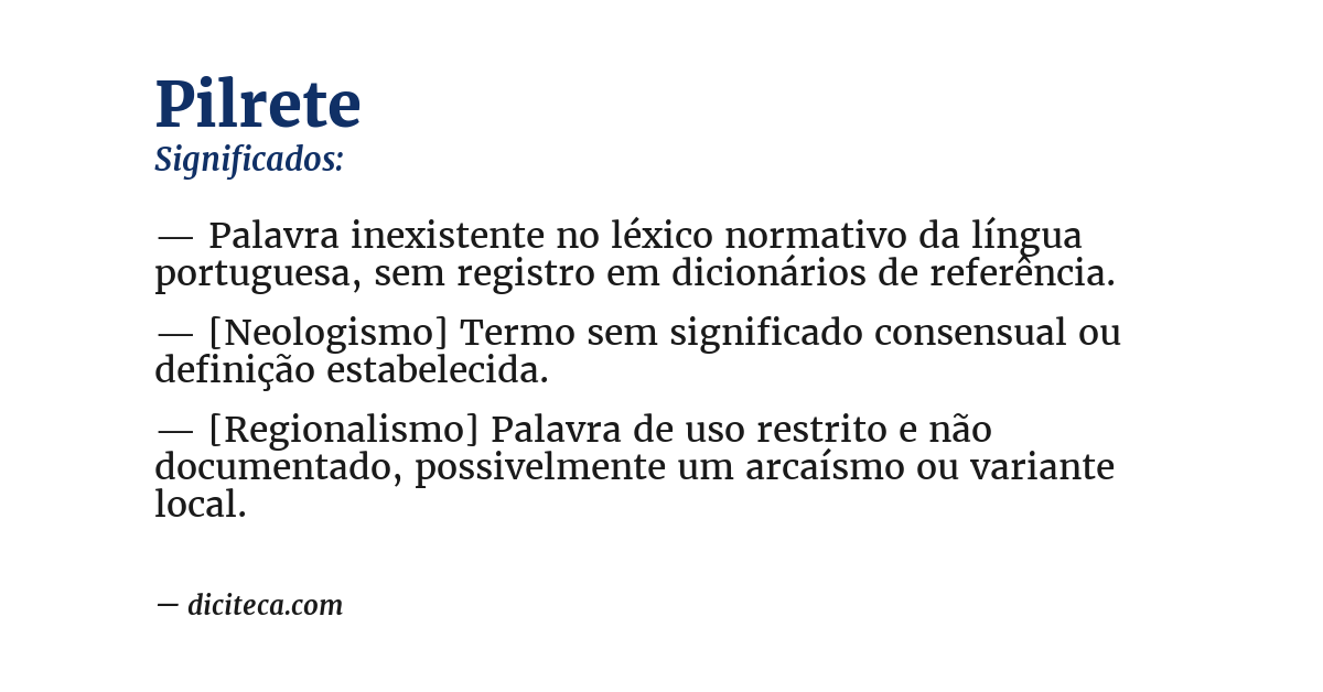 Significado de pilrete