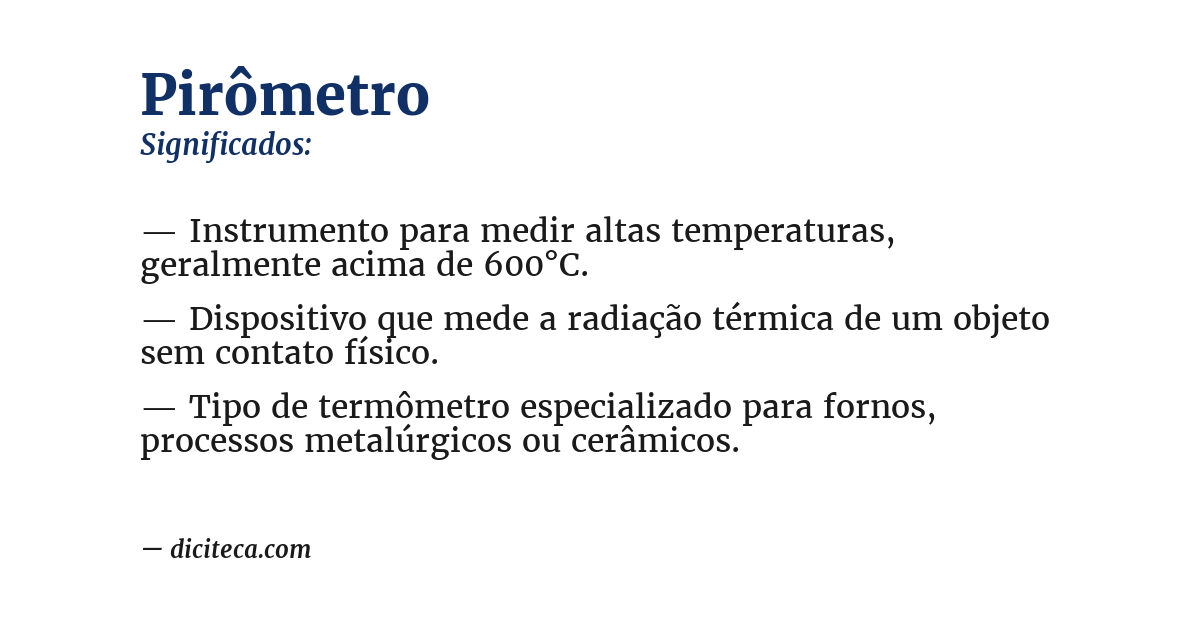 Significado de pirômetro