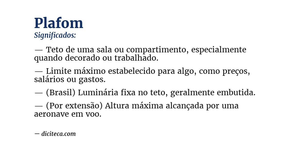 Significado de plafom