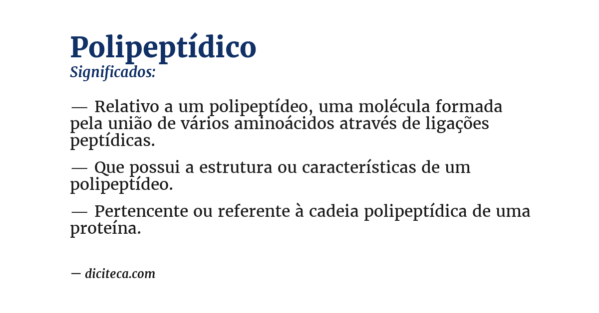 Significado de polipeptídico