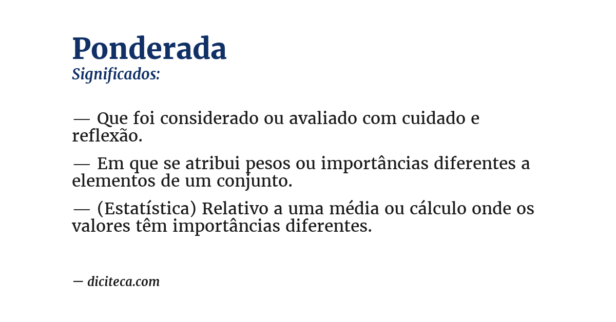 Significado de ponderada