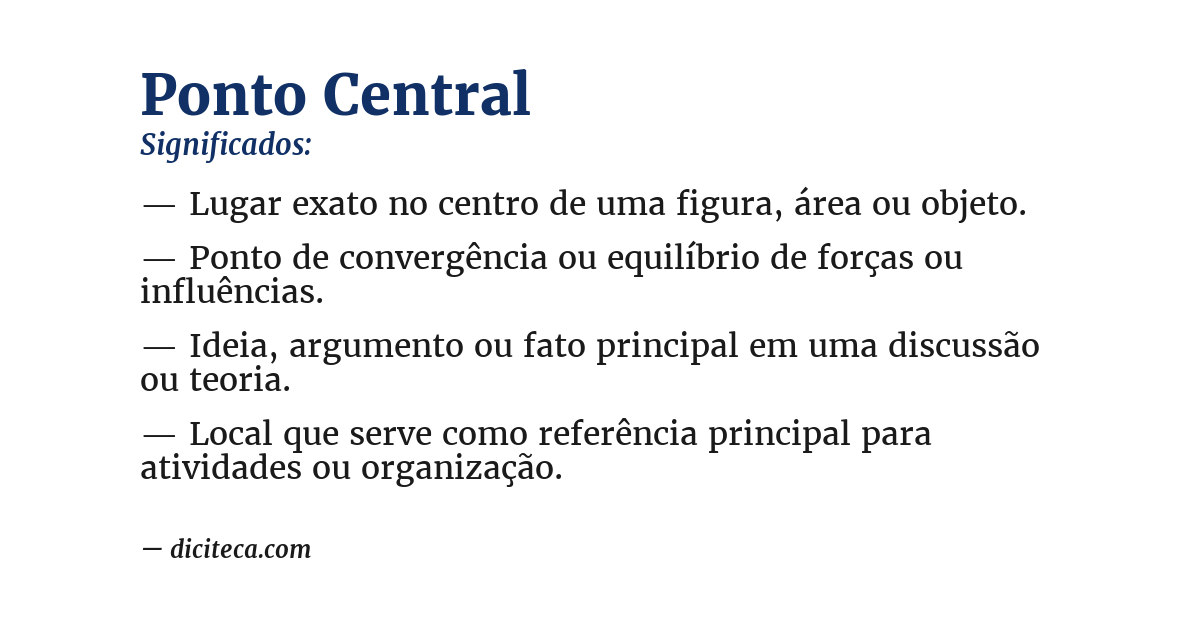 Significado de ponto central