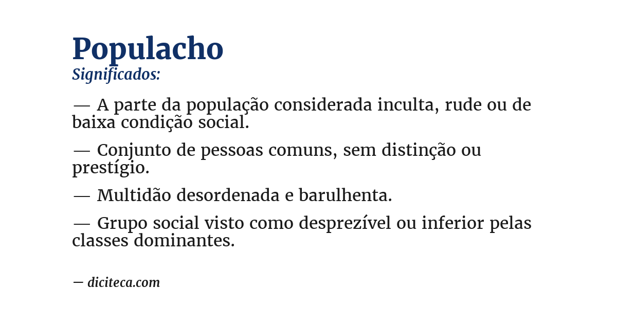 Significado de populacho