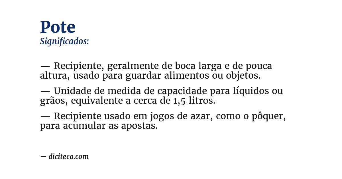 Significado de pote