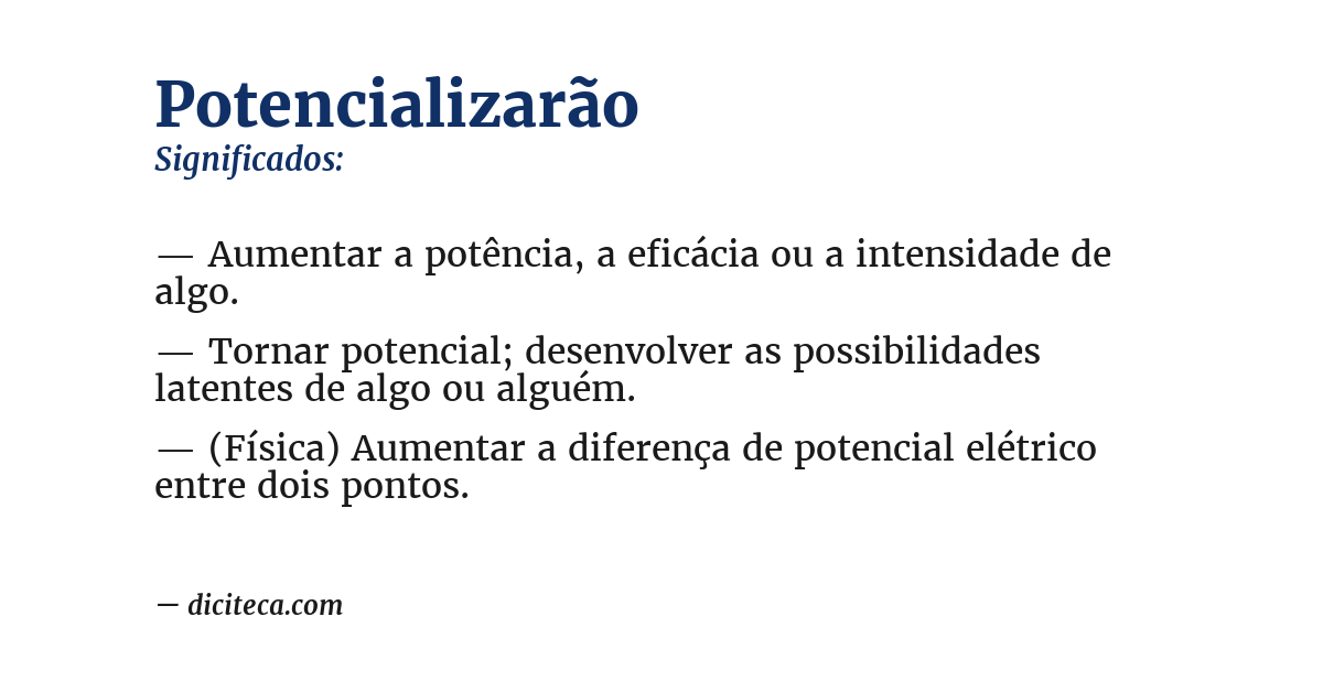 Significado de potencializarão