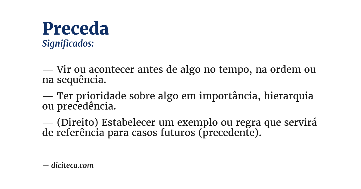 Significado de preceda