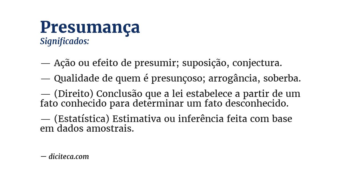 Significado de presumança