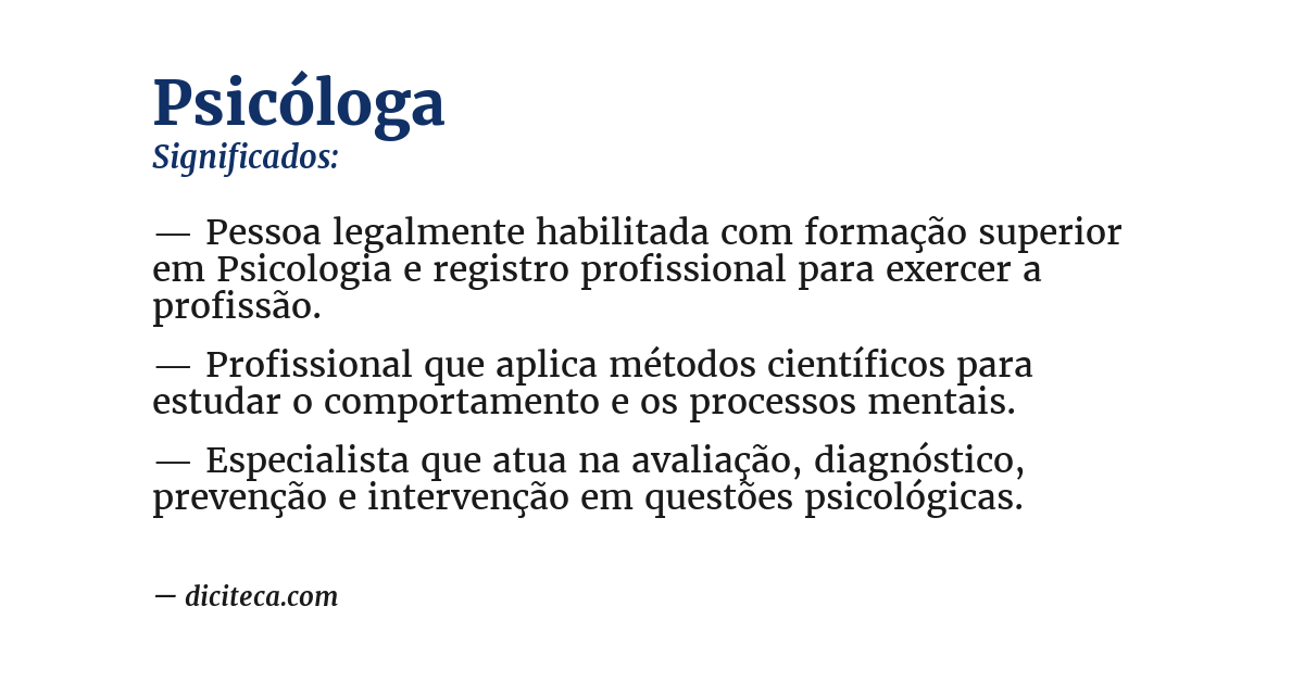 Significado de psicóloga