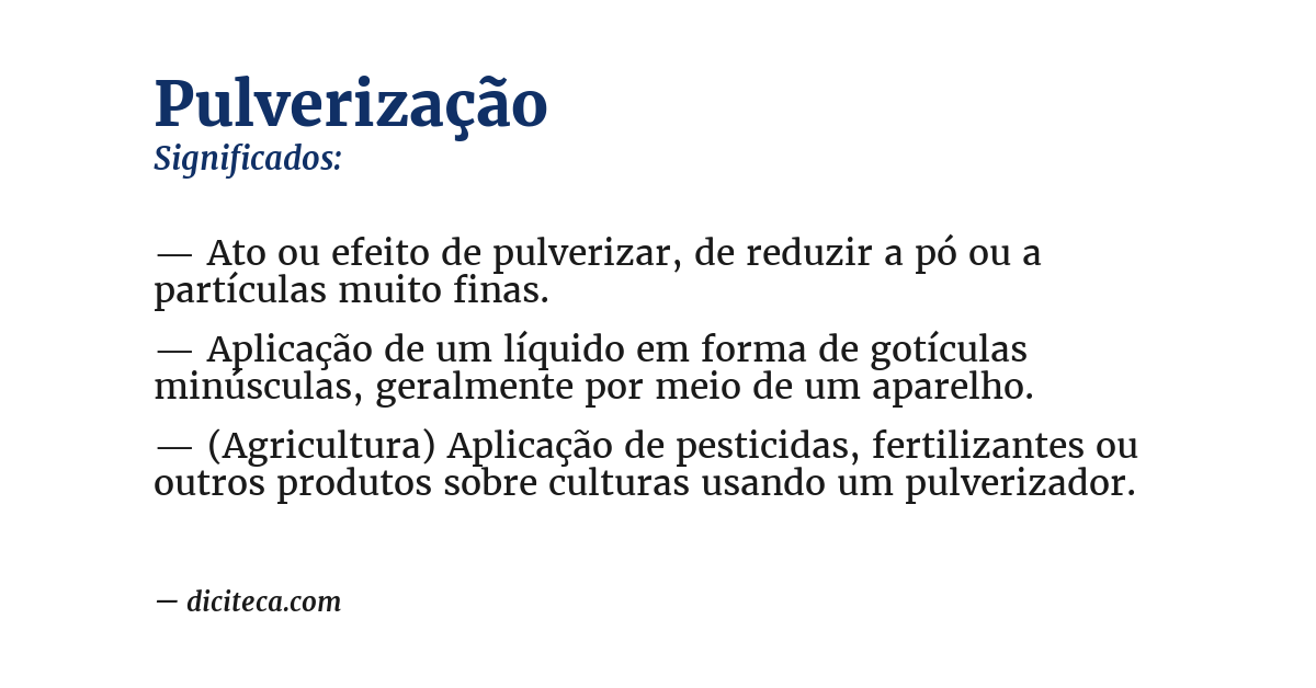 Significado de pulverização