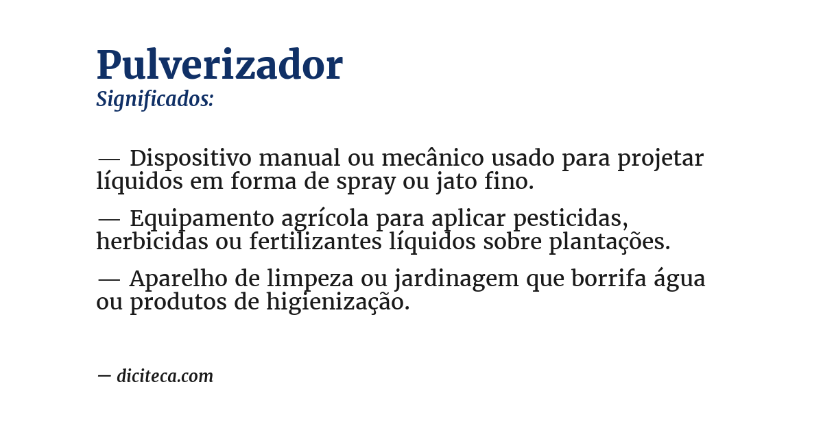 Significado de pulverizador