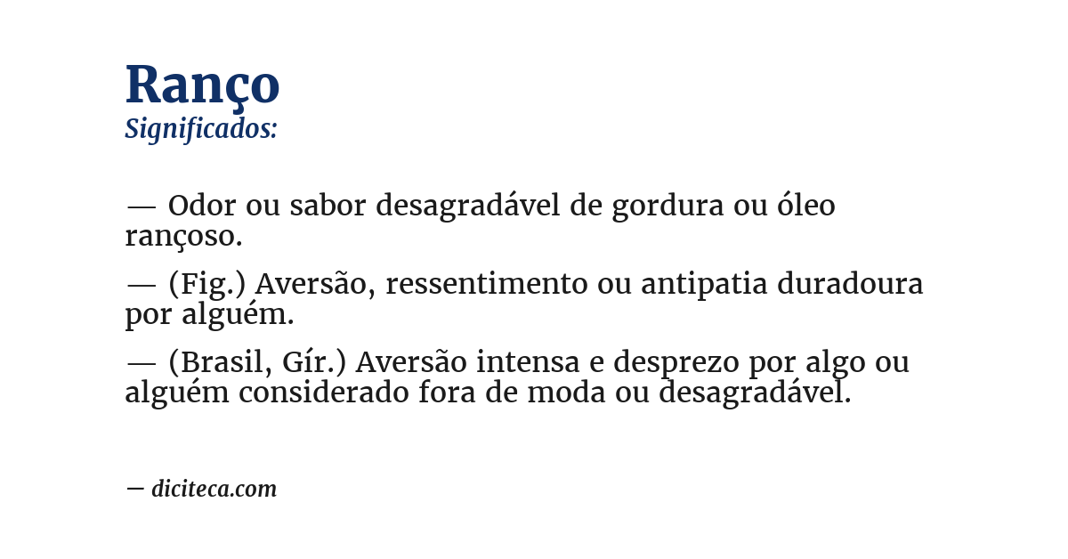 Significado de ranço