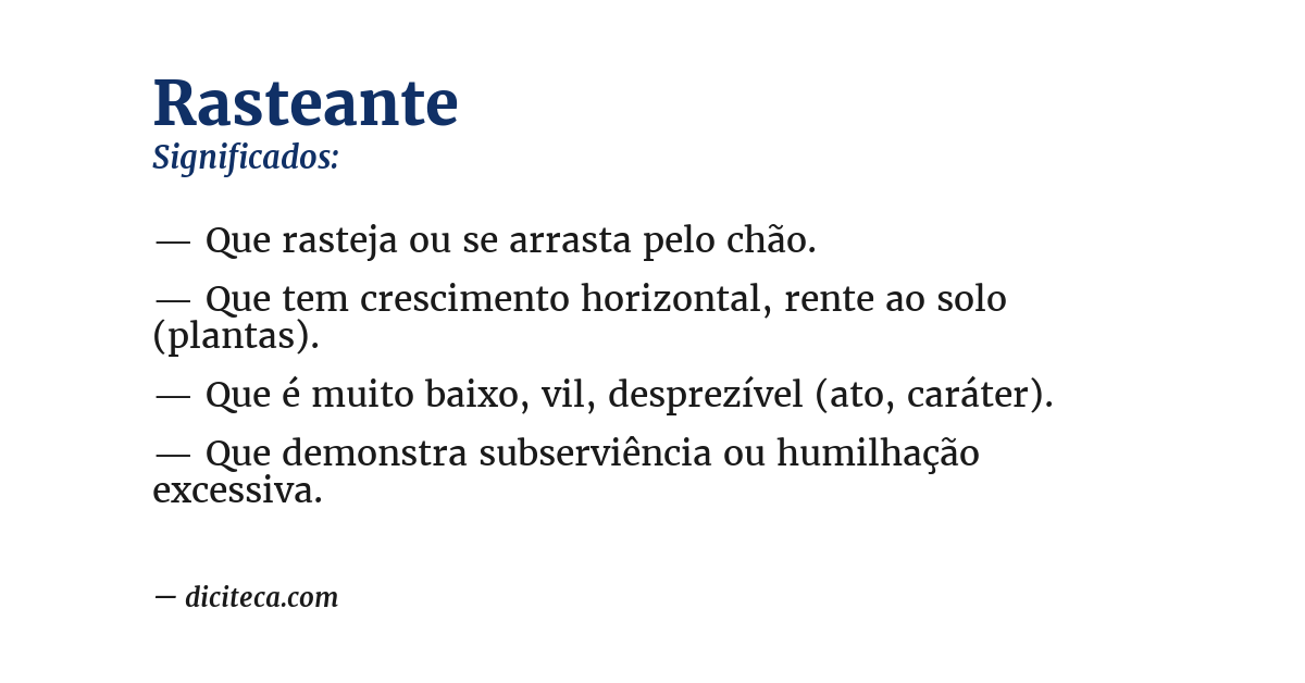 Significado de rasteante