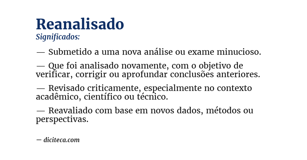 Significado de reanalisado