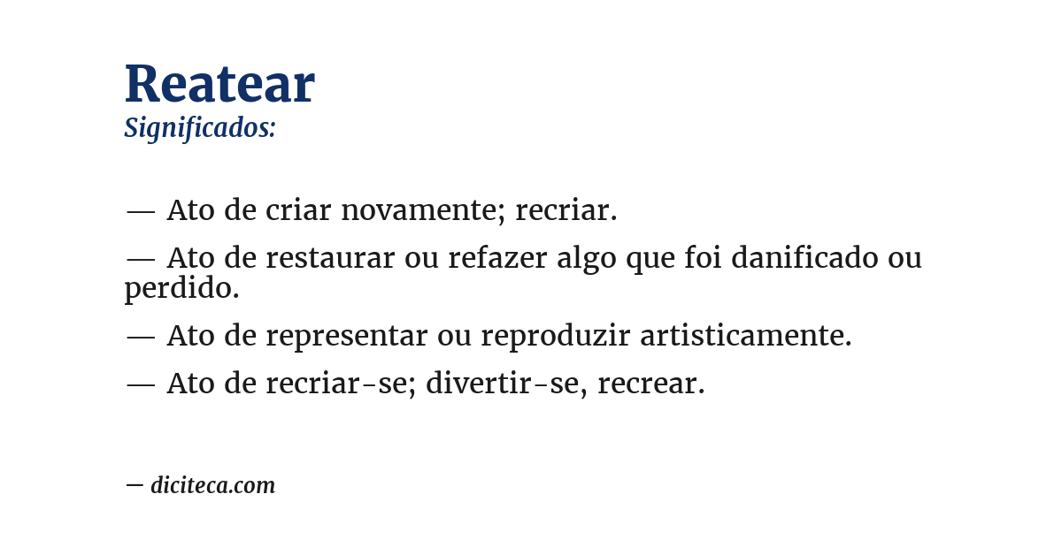 Significado de reatear
