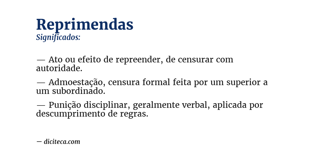 Significado de reprimendas