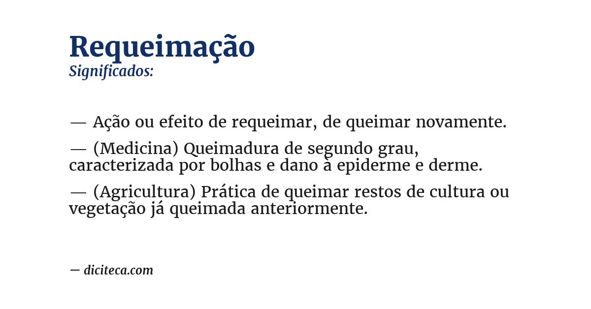 Significado de requeimação