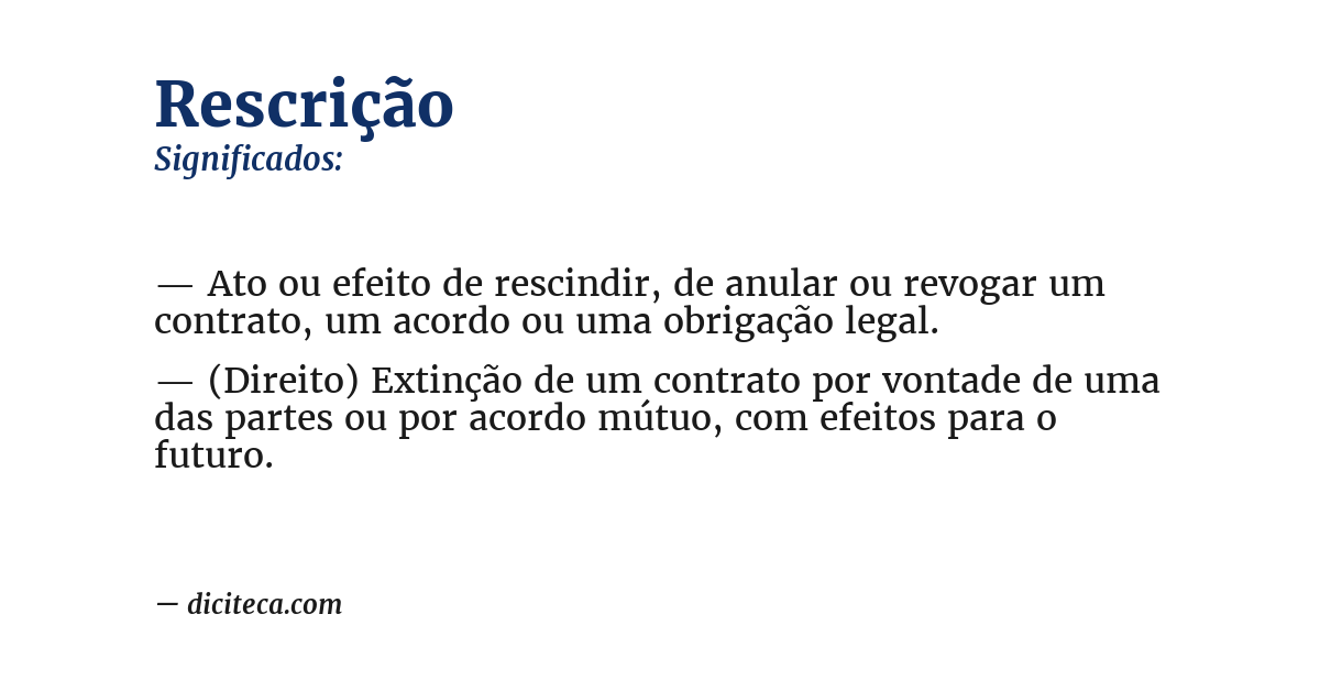 Significado de rescrição