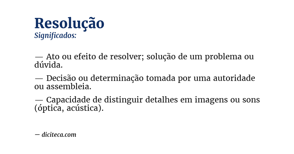 Significado de resolução