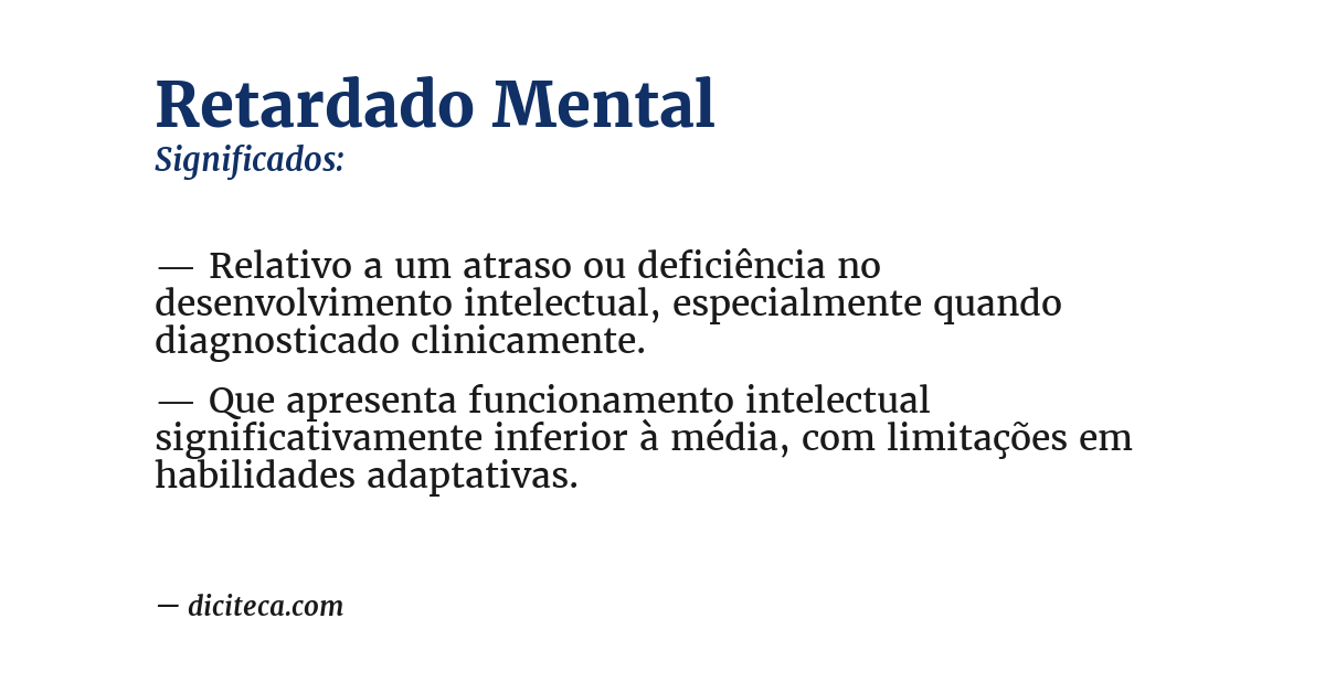 Significado de retardado mental