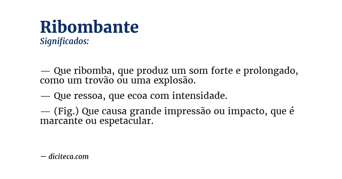 Significado de ribombante