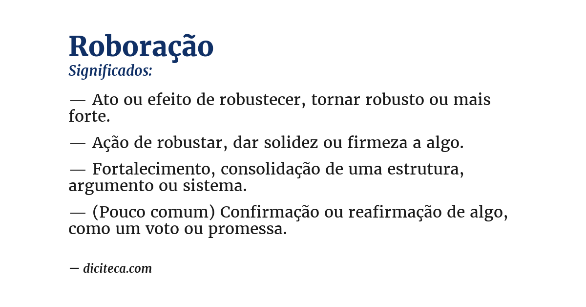 Significado de roboração