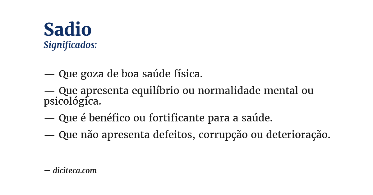 Significado de sadio