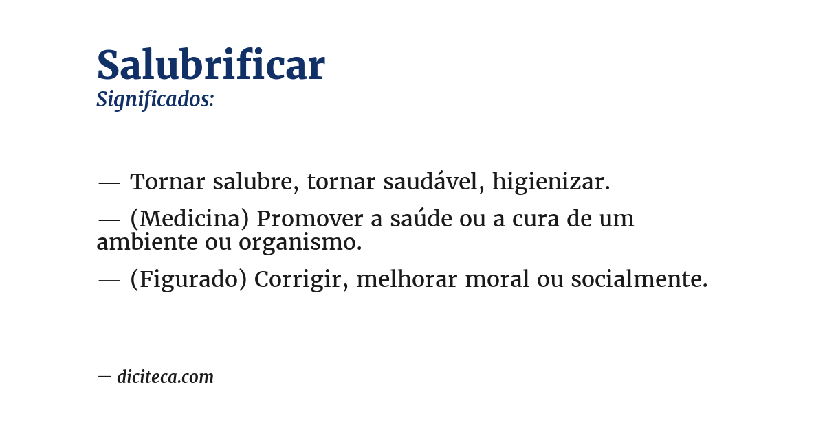 Significado de salubrificar
