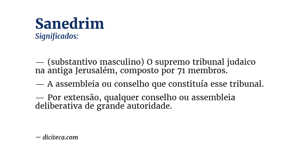 Significado de sanedrim
