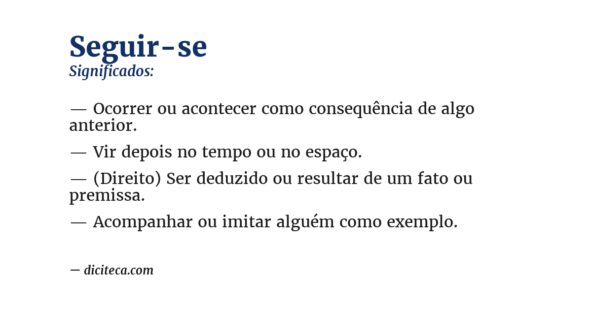 Significado de seguir-se