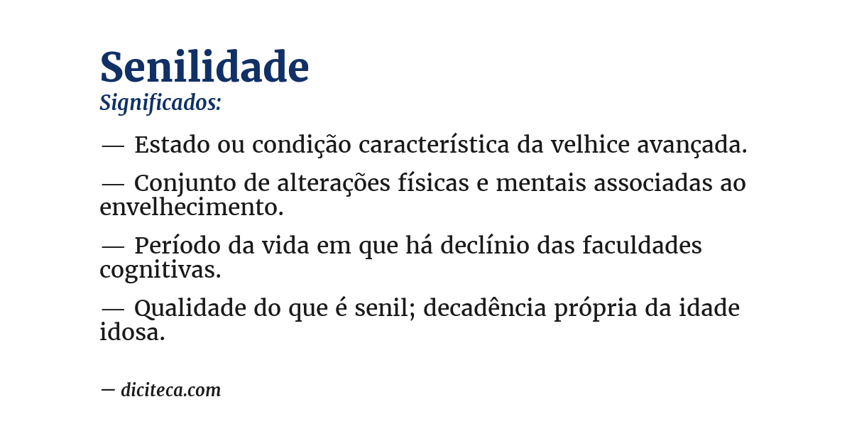 Significado de senilidade