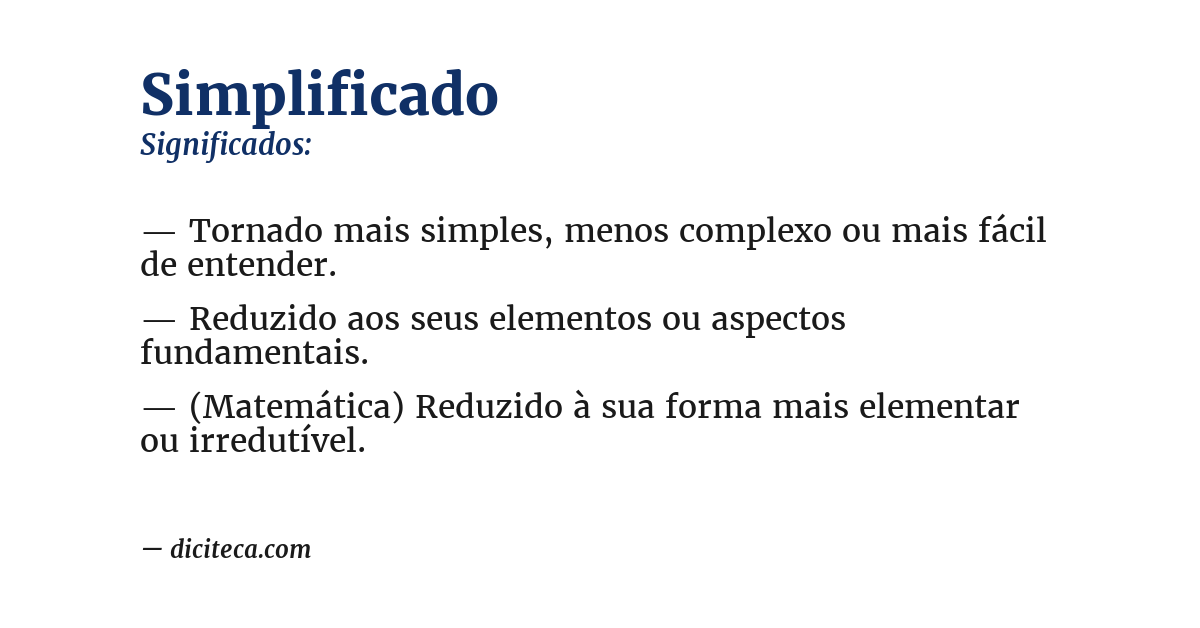 Significado de simplificado