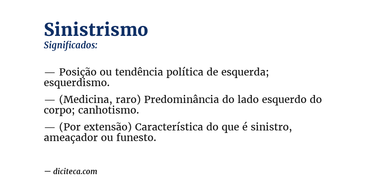 Significado de sinistrismo