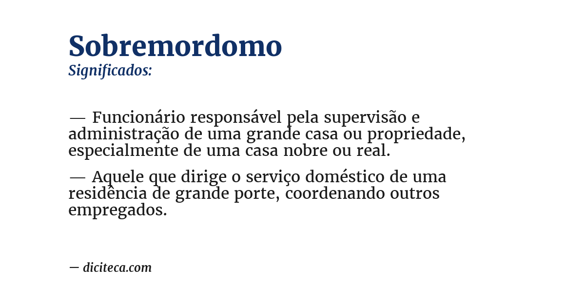 Significado de sobremordomo