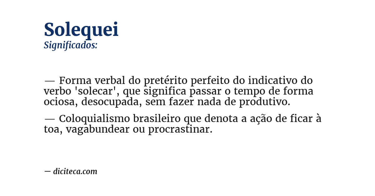 Significado de solequei