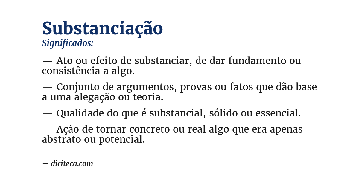 Significado de substanciação