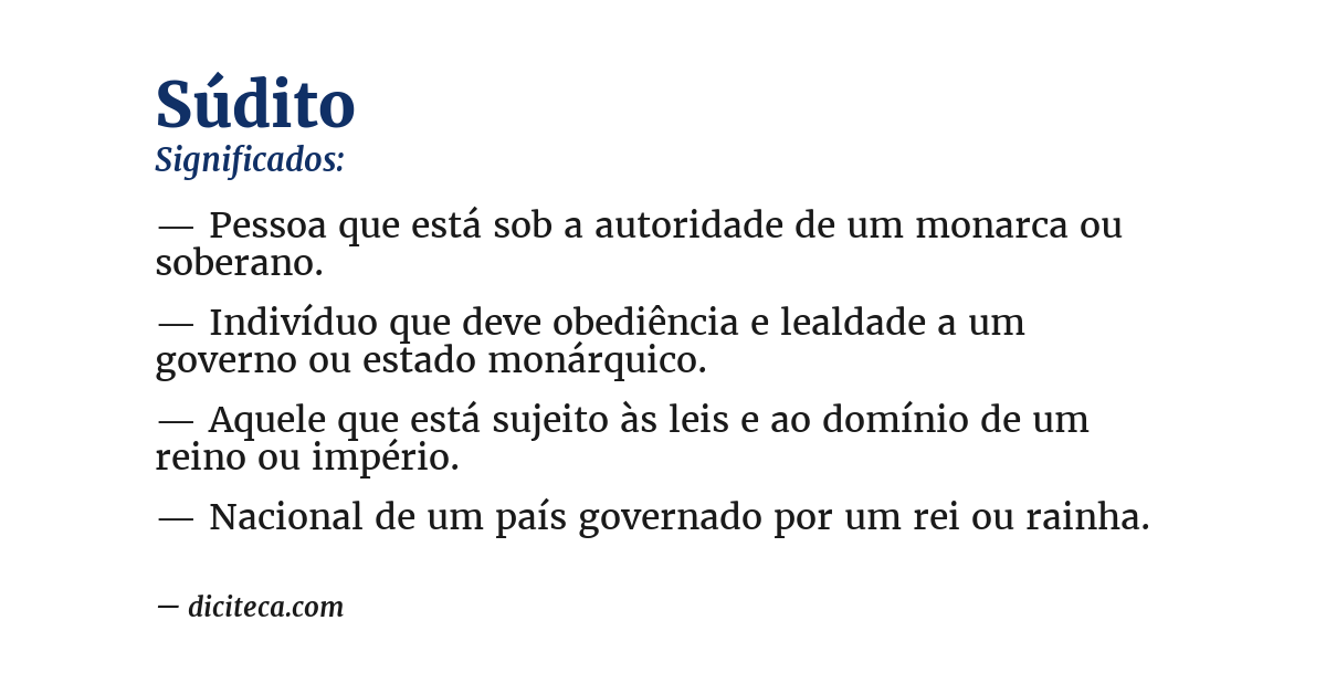 Significado de súdito