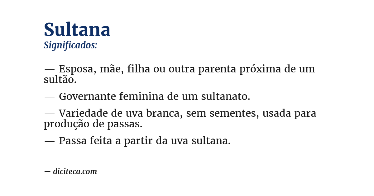 Significado de sultana