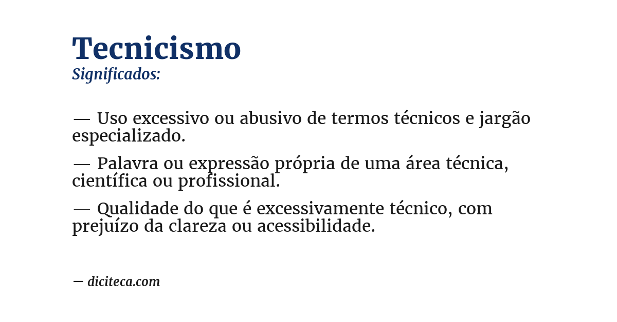 Significado de tecnicismo