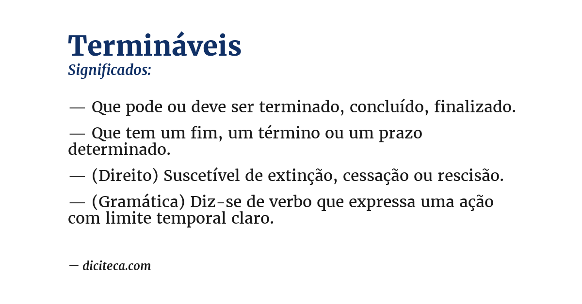 Significado de termináveis