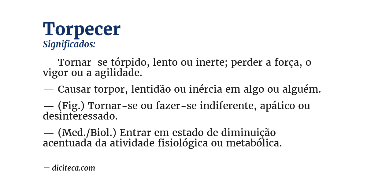 Significado de torpecer
